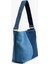 Saplı Fermuarlı Renk Bloklu Denim Tote Çanta 2