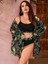 Uzun Dijital Baskılı Bluz Bölünmüş Bikini (Yurt Dışından) 3