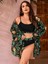 Uzun Dijital Baskılı Bluz Bölünmüş Bikini (Yurt Dışından) 5