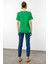 Kadın Sıfır Yaka Basic Penye T-Shirt A.yeşil 3