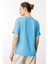 Kadın Sıfır Yaka Basic Penye T-Shirt Mavi 5