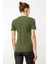 Kadın Açma Yaka Boncuk Işlemeli T-Shirt Haki 3