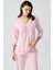 Truvakar Kollu Dantelli Düğmeli Esnek Viskoz Pijama Takım 2