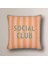 Social Club Baskılı Çizgili Kırlent Kılıfı 1
