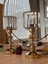Modern Gold Metal Silindir Kristal Abajur ( 2 Adet ) 2