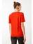 Kadın Açma Yaka Nakış Işlemeli Penye T-Shirt Oranj 4