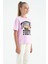 T13KG-75116_01 Kız Garson Oversize T-Shirt O Yaka Suprem 1