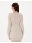 Kadın Krem Slim Fit Örme Hırka 50301371-VR071 5