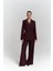Halvyn Dar Kesim Blazer Bordo Takım 1