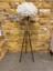 Tripod Modern Gerçek Kuş Tüyü Metal Gold Beyaz Lambader 1