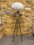 Tripod Modern Gerçek Kuş Tüyü Metal Gold Beyaz Lambader 2