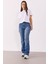 Emilie Dirty Med Blue Bootcut Jean Pantolon - Dırty Med Blue 2