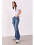 Emilie Dirty Med Blue Bootcut Jean Pantolon - Dırty Med Blue 3