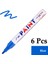 Mavi-6 Adet Tarzı 6 Adet Renkli Kalıcı Boya Kalemi Su Geçirmez Beyaz Kalemler Lastik Tekerlek Kauçuk Kumaş Boya Metal 12 Renk Boya Kalem Pens (Yurt Dışından) 1