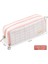 Pembe Izgara Stili Angoo Çift Taraflı Açılı Kalem Kutusu Kalem Çantası 3 Bölme Çok Renkli Izgara Noktalar Cep Saklama Pouch Kırtasiye Okul A6899 (Yurt Dışından) 3