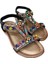 25Y150-1 Kadın Taşlı Düz Taban Comfort Sandalet Siyah 2