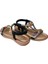 25Y150-1 Kadın Taşlı Düz Taban Comfort Sandalet Siyah 4