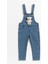 Peluş Ayıcık Detaylı Kız Çocuk Kot Salopet Tulum 3-10 Yaş Rahat Günlük Yazlık Denim Kıyafet 2