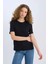 Regular Fit Bisiklet Yaka Basic Düz Kısa Kollu Tişört Black 4