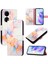 Huawei P50 Cüzdan Pu Deri Kickstand Mermer Desen (Yurt Dışından) 1