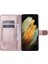 Kart Yuvası Klasik Düz Renk ile Samsung Galaxy S21 Ultra Için Flip Case (Yurt Dışından) 4