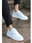 Zeno Beyaz Beyaz Garantili Dikişli Kalın Taban Bağcıklı Erkek Ortopedik Günlük Sneaker Spor Ayakkabı ZENO-7937 2