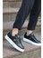 Zeno Siyah Beyaz Garantili Dikişli Kalın Taban Bağcıklı Erkek Ortopedik Günlük Sneaker Spor Ayakkabı ZENO-7937 1