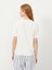 Kadın Ekru Oversize Pamuklu Basic Tişört 4