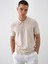 Erkek Naturel Oversize Keten Polo Yaka Kazak 1