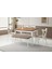 Ahşap Salon Yemek Masa Sandalye Takımı 1 Bench 4 Sandalyeli Yandan Açılır Büyüyen Meşe 80 x 120 cm 1