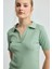 Polo Yaka Pamuk Kaşkorse T-Shirt - Yeşil 2