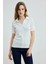 Polo Yaka Pamuk Kaşkorse T-Shirt - Ekru 1