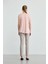 V Yaka Önü Saten Tshirt - Pembe 4