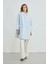 Bebe Yakalı Kazayağı Desenli Kaftan -Mavi 1