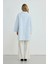 Bebe Yakalı Kazayağı Desenli Kaftan -Mavi 4