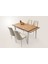 Ahşap Salon Yemek Masa Sandalye Takımı 1 Bench 4 Sandalyeli Yandan Açılır Büyüyen Meşe 70 x 110 cm 2