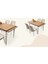 Ahşap Salon Yemek Masa Sandalye Takımı 1 Bench 4 Sandalyeli Yandan Açılır Büyüyen Meşe 70 x 110 cm 5