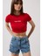 Nepo Baskılı Crop Kırmızı T-Shirt 1