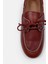 Miuccia Bordo Hakiki Deri Kadın Loafer 3