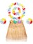 Yetişkin Çocuk Hawaii Parti Seti - 40 cm Naturel Etek + Çiçek Aksesuarlar (5 Parça) 2