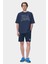 Webster Lacivert Bisiklet Yaka Baskılı Oversize Erkek Tshirt 4