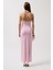 Aksesuar Detay Maxi Pembe Elbise 5