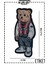 Ütü ile Yapışan Tarz Ayı Adam Figürlü Dokuma Arma Patch Yama Teddy Bear Gözlüklü Ayıcık Baron 3