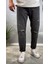 Antrasit Diz Yırtık Boyfriend Jean 2