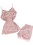 7100-5 Kadın Askılı Desenli Şortlu Pijama Takımı - Konforlu Ev Iç Giyimi 2