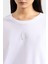 Logolu Taşlı Pamuk Relaxed Fit Bisiklet Yaka T Shirt Bayan T Shirt XW000830 AF10356 U0002 4