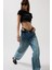 Dikiş Detay Wide Leg Mavi Jean 1