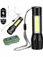 Su Geçirmez Şarjlı El Feneri 2500 Lumens + 5W Cob LED USB Lion Şarjlı Ultra Güçlü Q5 Xpe 2