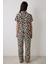 Leopar Chally Gömlek Pantolon Çok Renkli Pijama Takımı 4