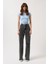Lazer Kesim Wide Leg Siyah Jean 2